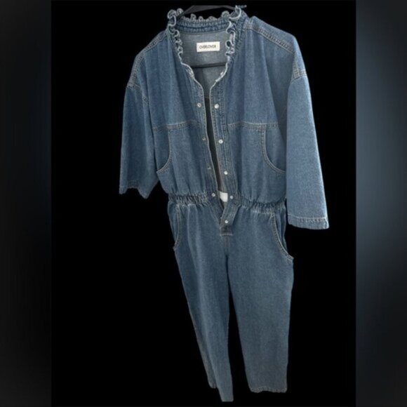 REVOLVE BRAND - OVERLOVER -Blue Denim VINTAGE LOOK Jumpsuit - Picture 11 of 13